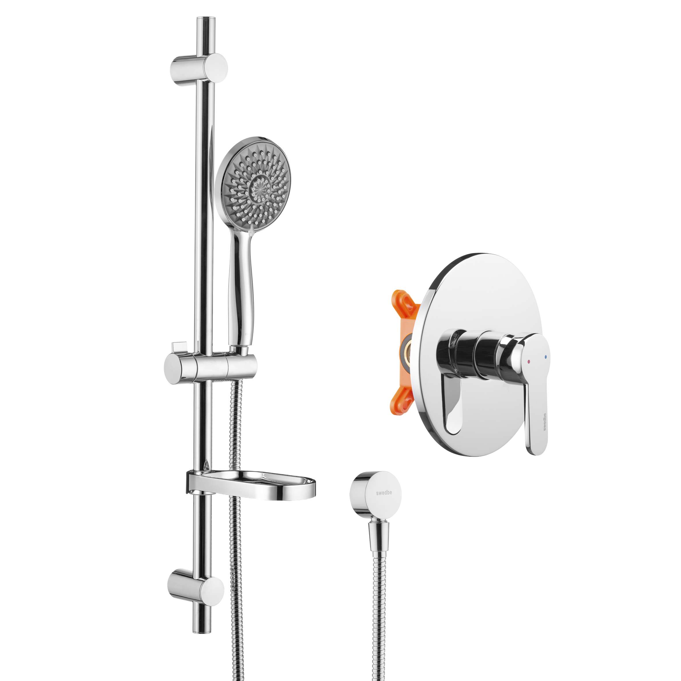 Душевой комплект со встраиваемым смесителем (с монтажным боксом) Сведби Платта/Swedbe Platta  5528G1