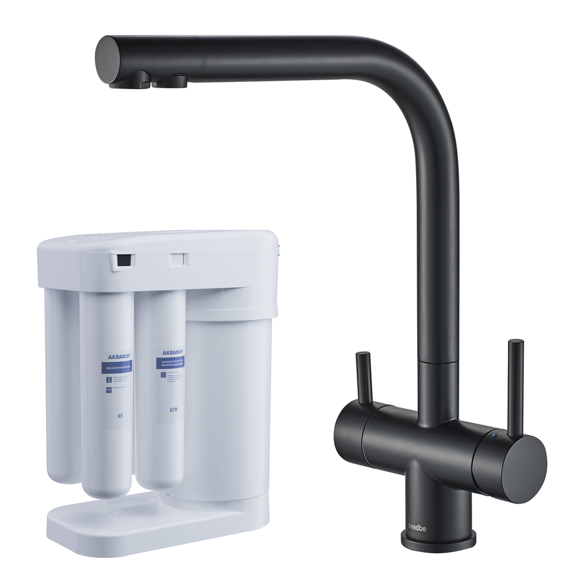 Смеситель для кухни Сведби Селена Плюс/Swedbe Selene Plus в комплекте с фильтром Аквафор Морион K8144ВМ